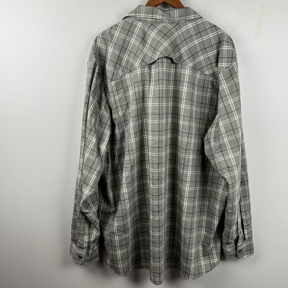 Wrangler Men’s Shirt 2XL Olive Plaid Regular Fit Cotton Spandex Stretch Pockets - Picture 9 of 9